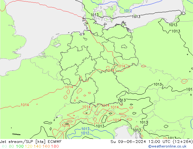 Corrente a getto ECMWF dom 09.06.2024 12 UTC