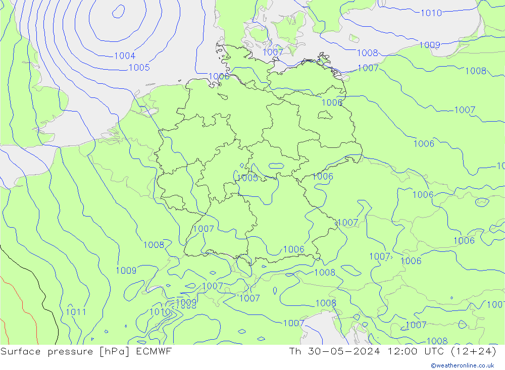 pression de l'air ECMWF jeu 30.05.2024 12 UTC