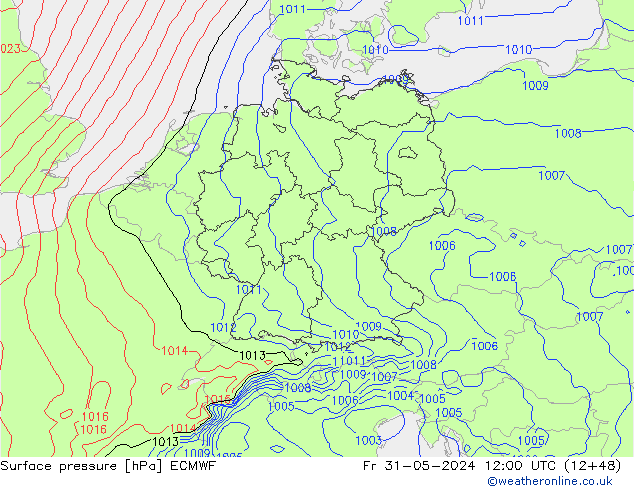 приземное давление ECMWF пт 31.05.2024 12 UTC