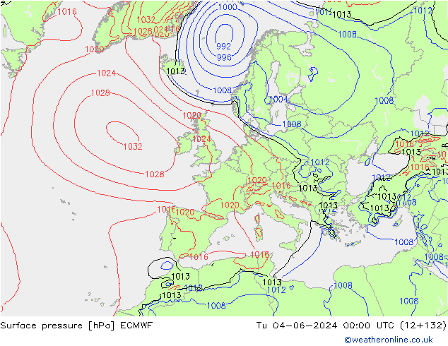 pression de l'air ECMWF mar 04.06.2024 00 UTC