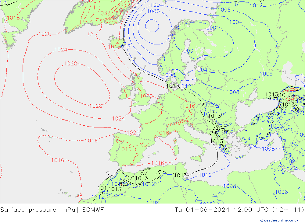 pression de l'air ECMWF mar 04.06.2024 12 UTC