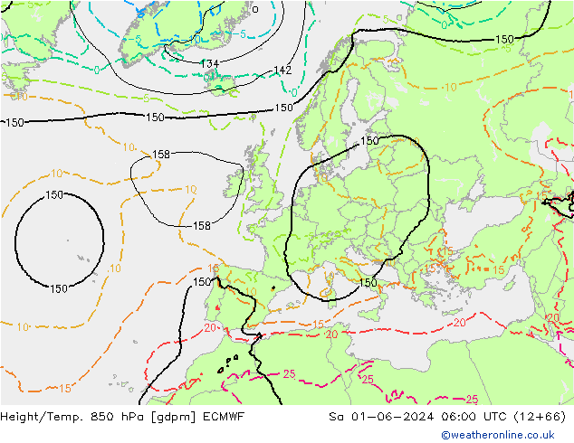 Height/Temp. 850 hPa ECMWF sab 01.06.2024 06 UTC