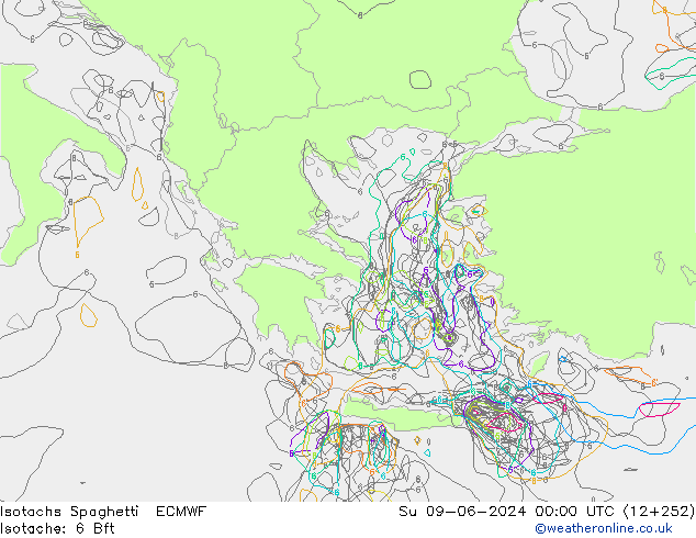 Isotachs Spaghetti ECMWF Вс 09.06.2024 00 UTC