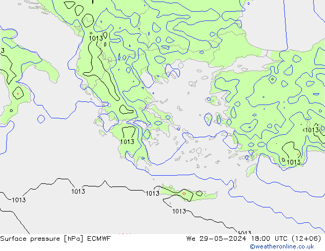 Yer basıncı ECMWF Çar 29.05.2024 18 UTC