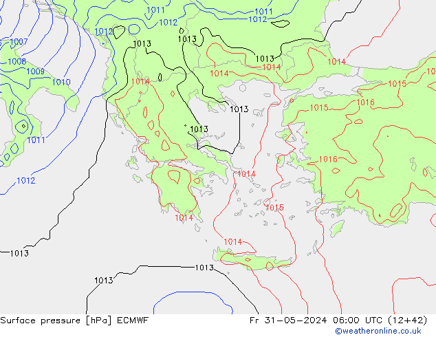 pressão do solo ECMWF Sex 31.05.2024 06 UTC