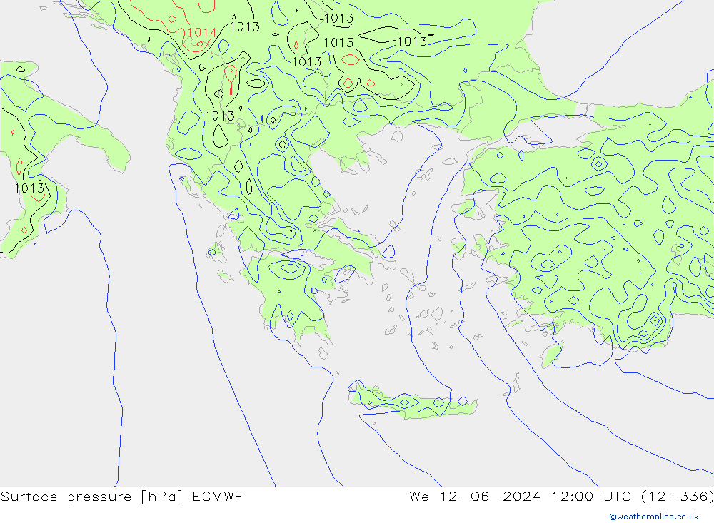 Yer basıncı ECMWF Çar 12.06.2024 12 UTC