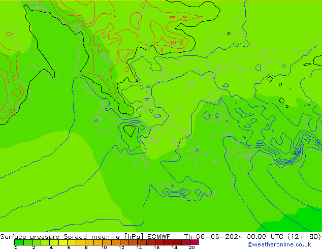 Yer basıncı Spread ECMWF Per 06.06.2024 00 UTC