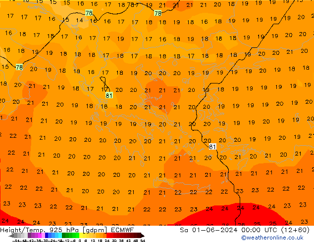 Height/Temp. 925 hPa ECMWF  01.06.2024 00 UTC