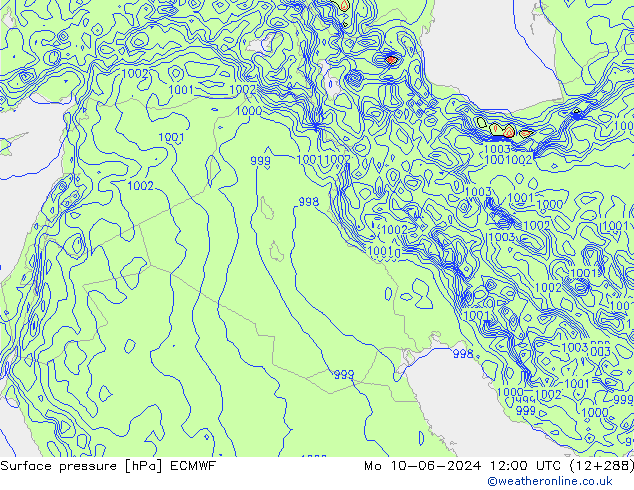 приземное давление ECMWF пн 10.06.2024 12 UTC