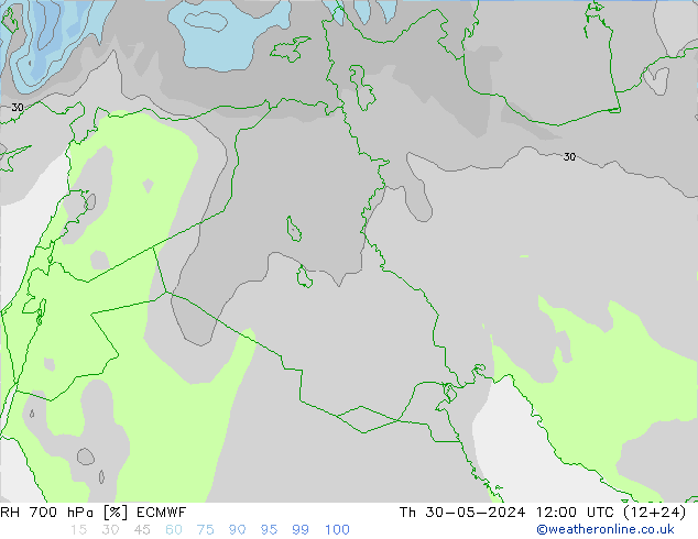 RV 700 hPa ECMWF do 30.05.2024 12 UTC