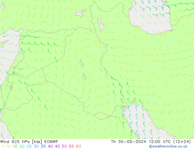 Wind 925 hPa ECMWF do 30.05.2024 12 UTC