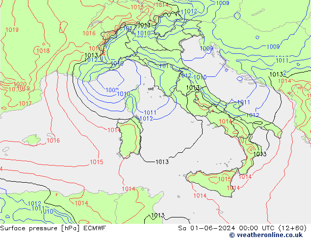 pression de l'air ECMWF sam 01.06.2024 00 UTC