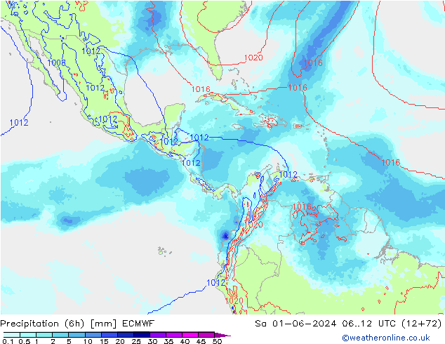 Nied. akkumuliert (6Std) ECMWF Sa 01.06.2024 12 UTC