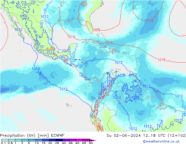 Yağış (6h) ECMWF Paz 02.06.2024 18 UTC