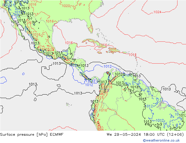 приземное давление ECMWF ср 29.05.2024 18 UTC