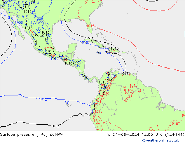 Presión superficial ECMWF mar 04.06.2024 12 UTC