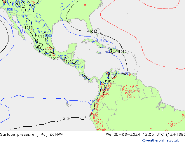 Atmosférický tlak ECMWF St 05.06.2024 12 UTC