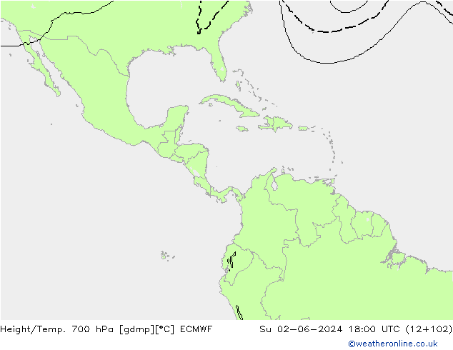 Height/Temp. 700 hPa ECMWF nie. 02.06.2024 18 UTC