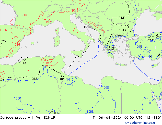 Yer basıncı ECMWF Per 06.06.2024 00 UTC