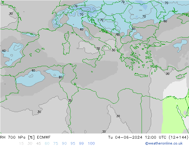 RV 700 hPa ECMWF di 04.06.2024 12 UTC