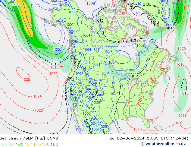 Prąd strumieniowy ECMWF nie. 02.06.2024 00 UTC