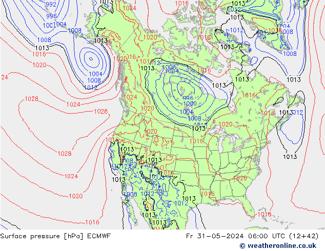 Surface pressure ECMWF Fr 31.05.2024 06 UTC