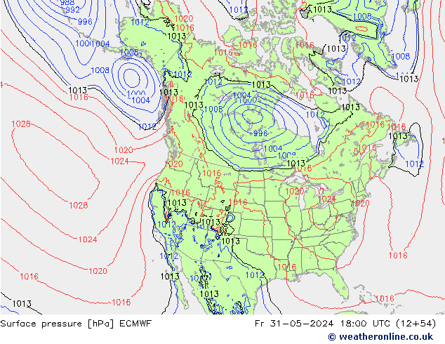 Yer basıncı ECMWF Cu 31.05.2024 18 UTC