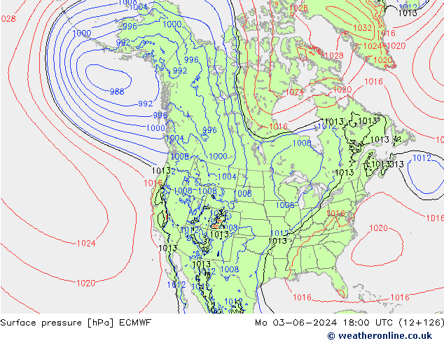 Surface pressure ECMWF Mo 03.06.2024 18 UTC