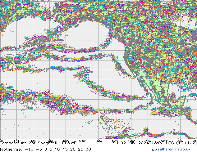 Temperaturkarte Spaghetti ECMWF So 02.06.2024 18 UTC