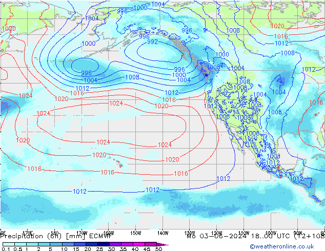 Nied. akkumuliert (6Std) ECMWF Mo 03.06.2024 00 UTC