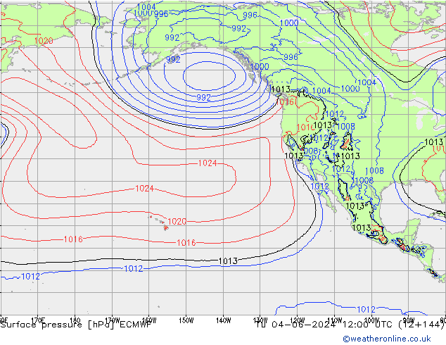 Yer basıncı ECMWF Sa 04.06.2024 12 UTC