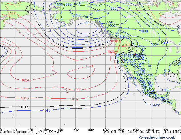 Yer basıncı ECMWF Çar 05.06.2024 00 UTC