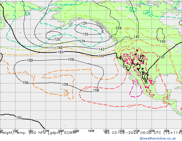 Height/Temp. 850 hPa ECMWF  03.06.2024 06 UTC