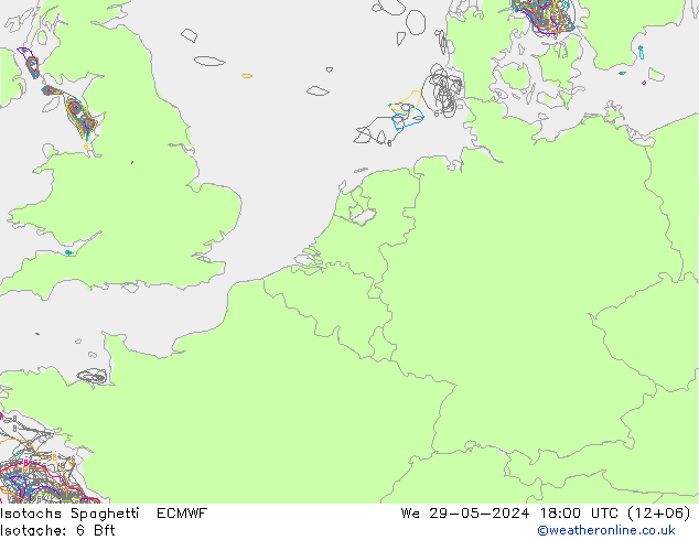 Isotachen Spaghetti ECMWF wo 29.05.2024 18 UTC