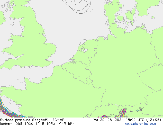 Bodendruck Spaghetti ECMWF Mi 29.05.2024 18 UTC
