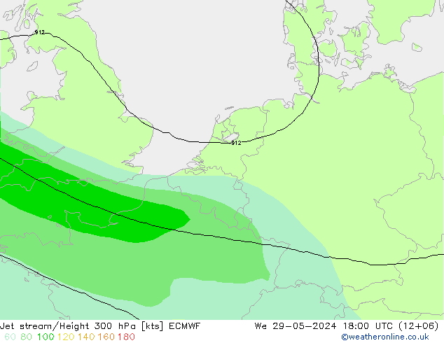 Jet stream/Height 300 hPa ECMWF St 29.05.2024 18 UTC