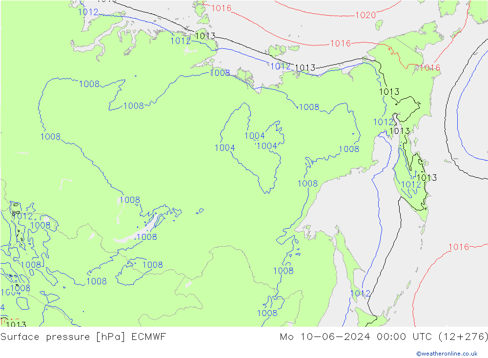 Surface pressure ECMWF Mo 10.06.2024 00 UTC