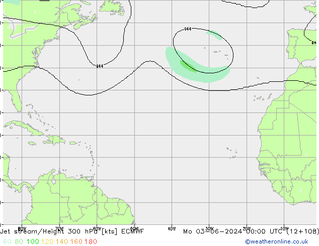 джет ECMWF пн 03.06.2024 00 UTC