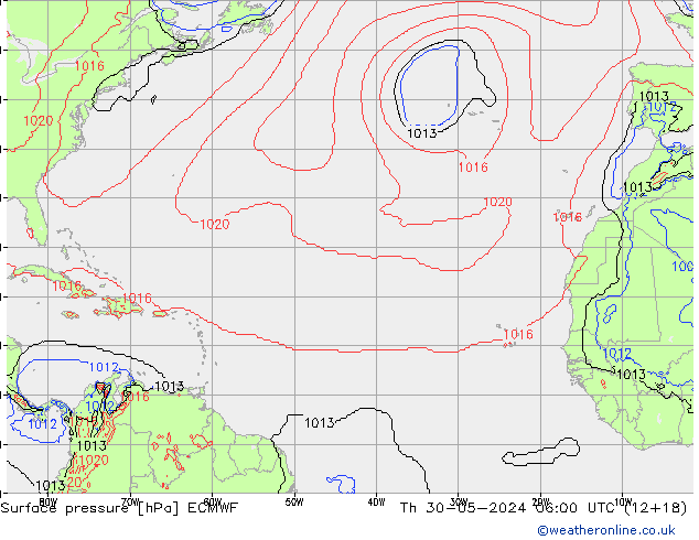 Yer basıncı ECMWF Per 30.05.2024 06 UTC