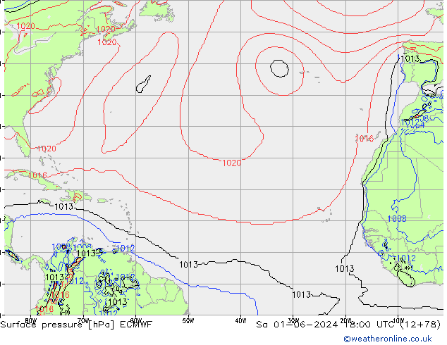 pression de l'air ECMWF sam 01.06.2024 18 UTC