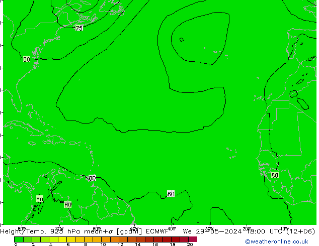 Géop./Temp. 925 hPa ECMWF mer 29.05.2024 18 UTC