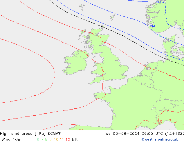 High wind areas ECMWF St 05.06.2024 06 UTC