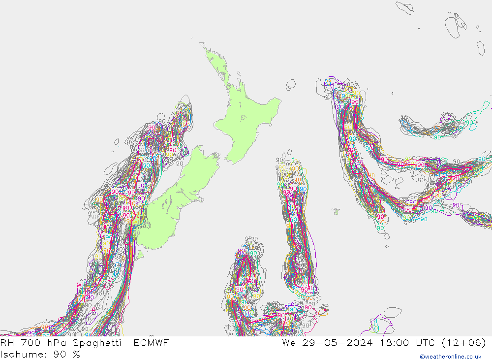 RV 700 hPa Spaghetti ECMWF wo 29.05.2024 18 UTC