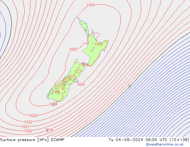 Yer basıncı ECMWF Sa 04.06.2024 06 UTC