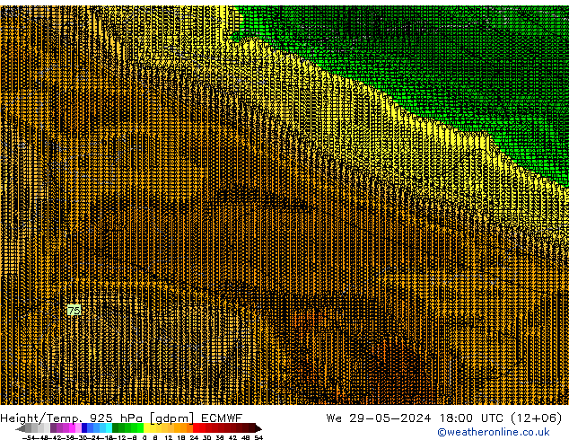 Height/Temp. 925 hPa ECMWF St 29.05.2024 18 UTC
