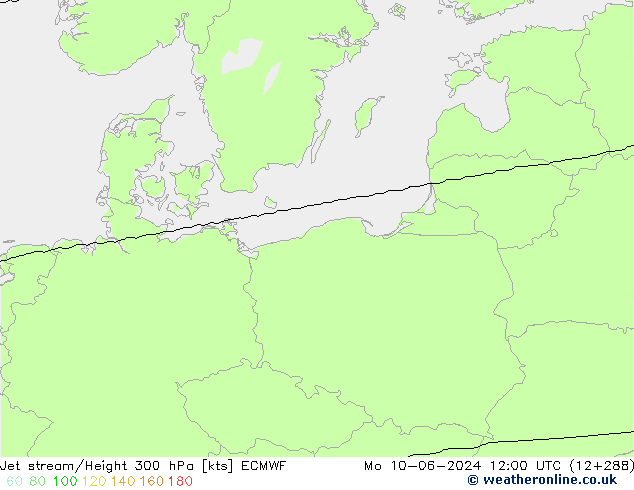 Jet stream/Height 300 hPa ECMWF Mo 10.06.2024 12 UTC