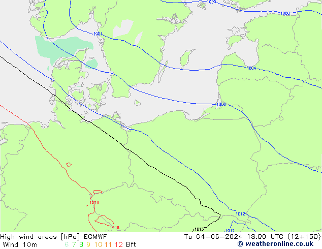High wind areas ECMWF Tu 04.06.2024 18 UTC