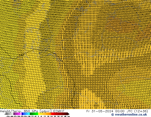 Height/Temp. 850 hPa ECMWF  31.05.2024 00 UTC