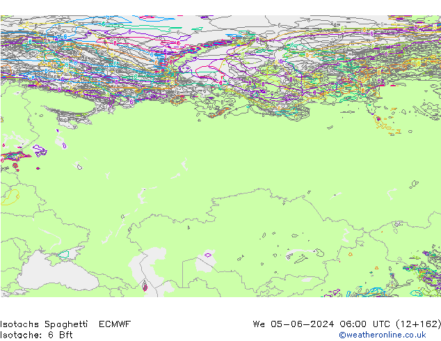 Isotachs Spaghetti ECMWF mer 05.06.2024 06 UTC