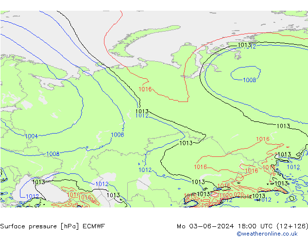 приземное давление ECMWF пн 03.06.2024 18 UTC